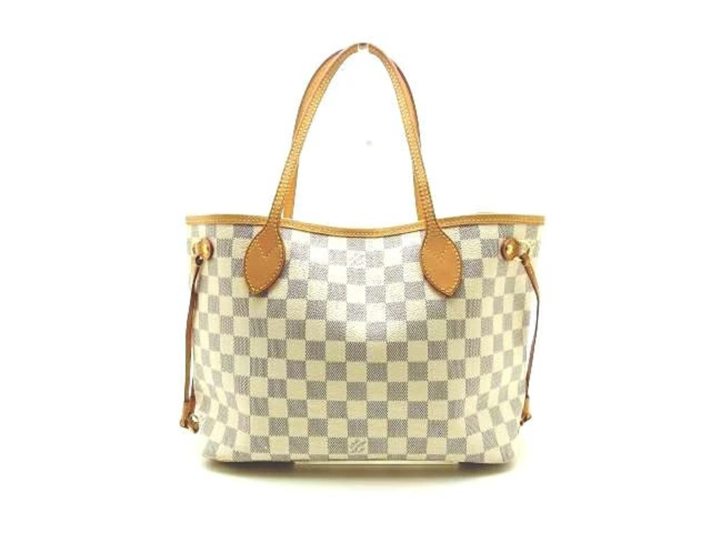 LOUIS VUITTON Neverfull Tote Bag Damier Azur White